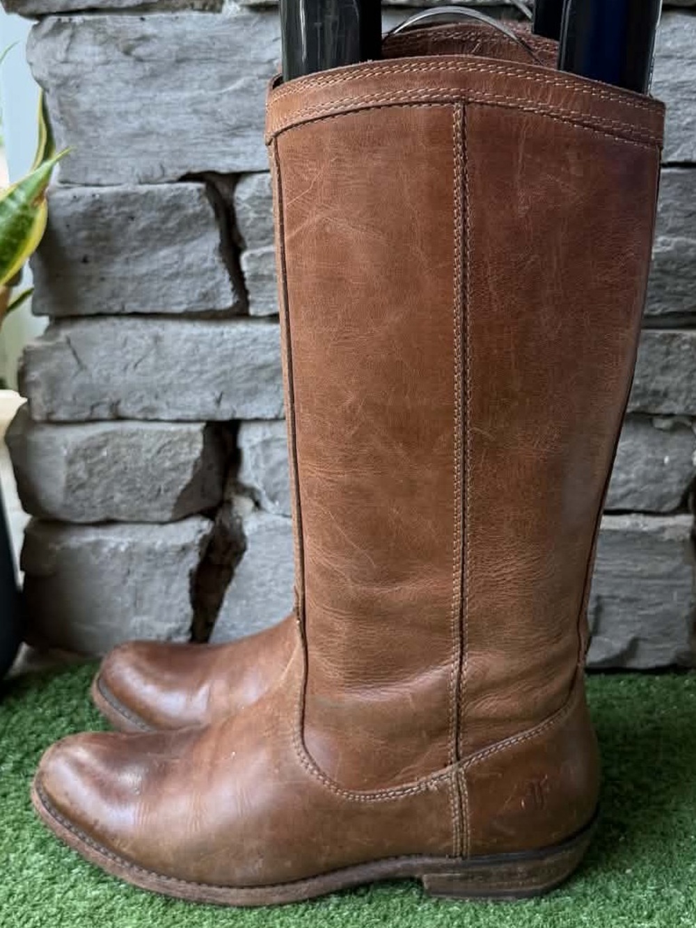 Frye Melissa Distressed Leather Womens Riding Boots